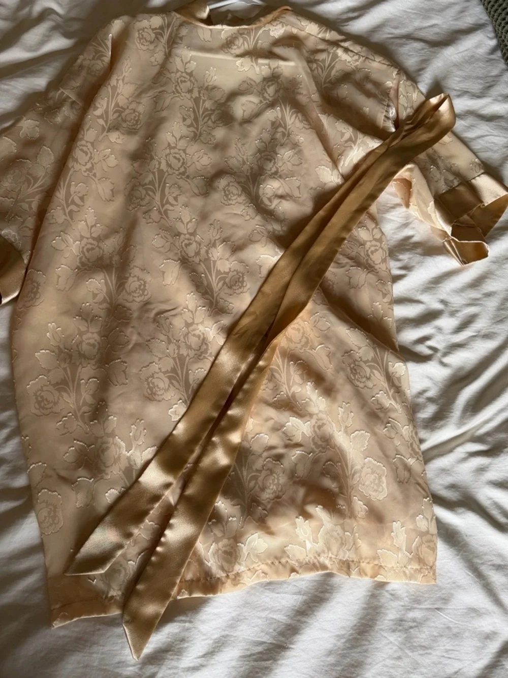 Vintage Gold Robe and Nightgown Set